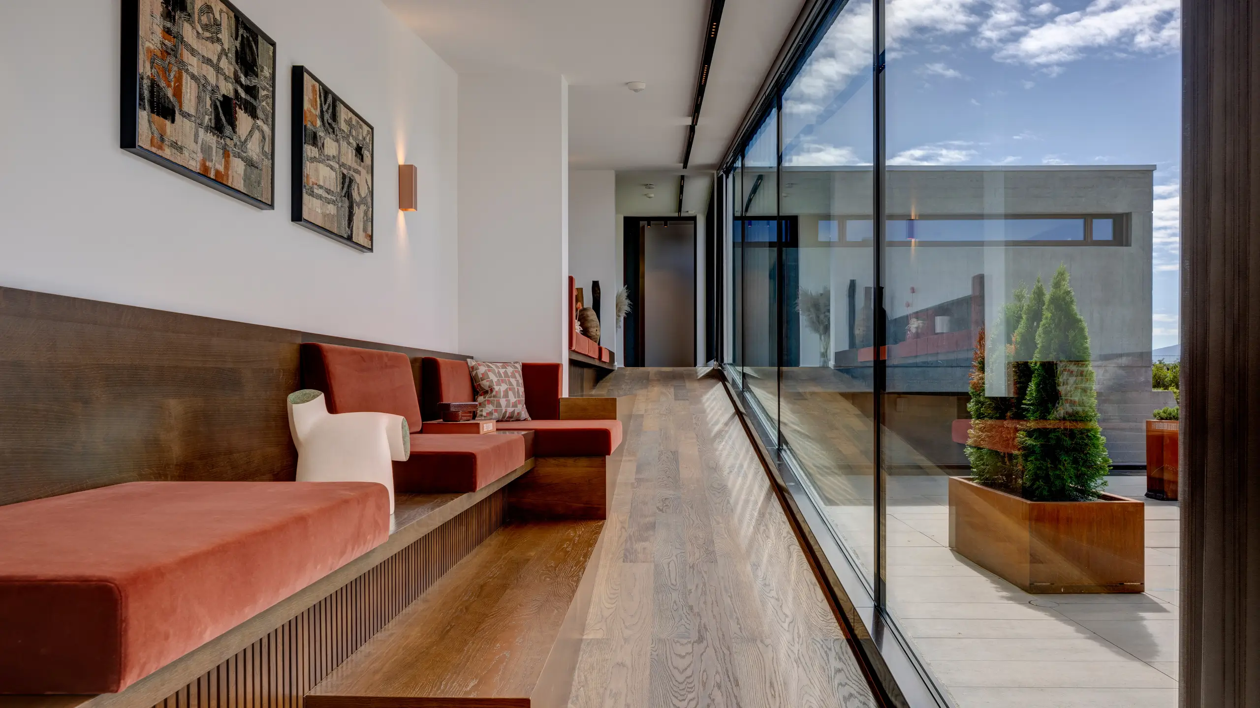 The Gallery seating and art