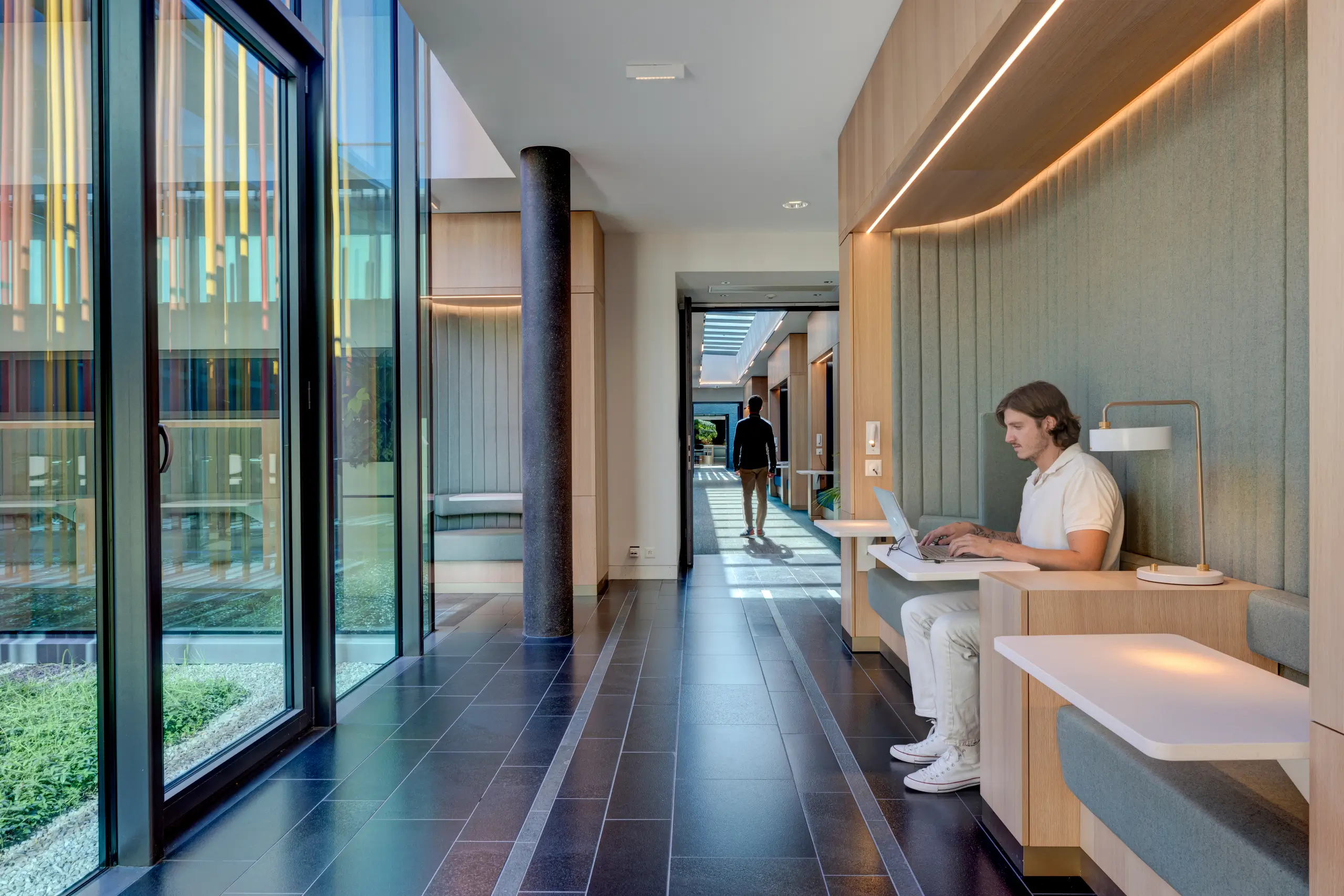 The Hotdesk in use along a busy thoroughfare, offering a residential sense of focus