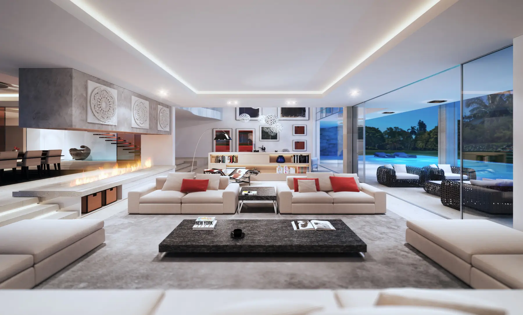 Living room at Villa Moonstone